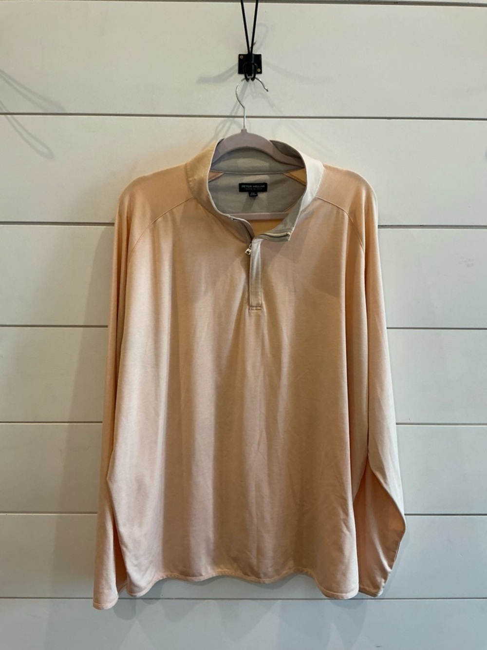 Peter Millar Light Peach Quarter-Zip Pullover